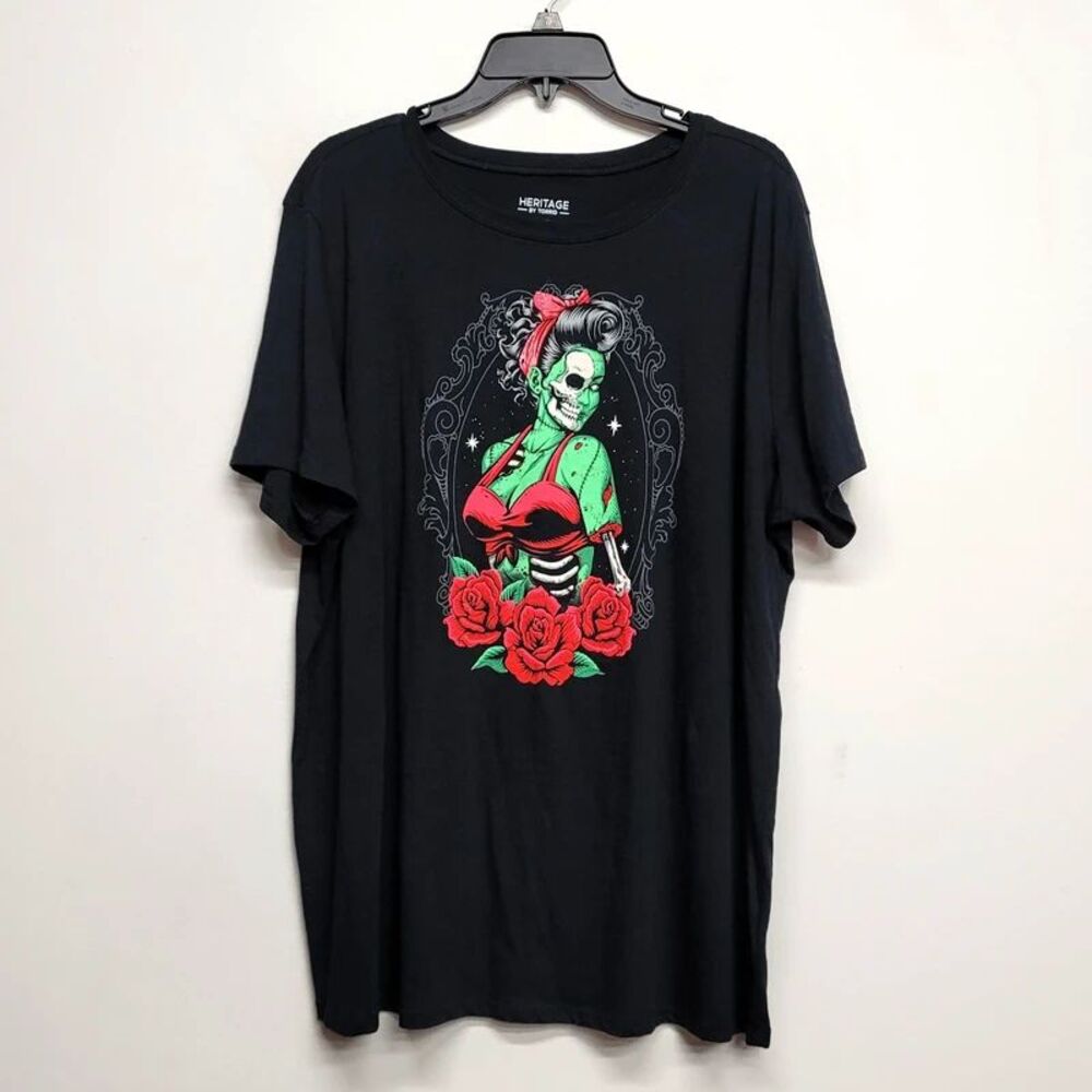 Torrid 1 Zombie Girl Classic Fit Heritage Jersey Crew Tee 1X 14 16